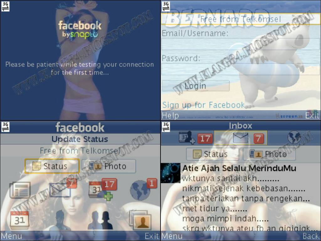 snaptu facebook free GPRS